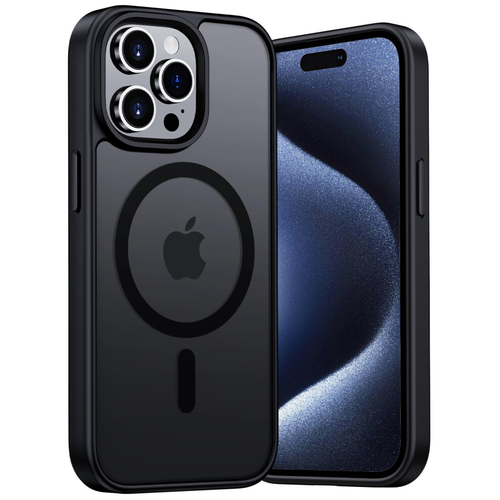 Case For Magsafe Iphone 15 Pro 6.1 Inch, Slim Matte Magnetic Cover, Shockproof And AntiâFingerprint Black 9073542362708