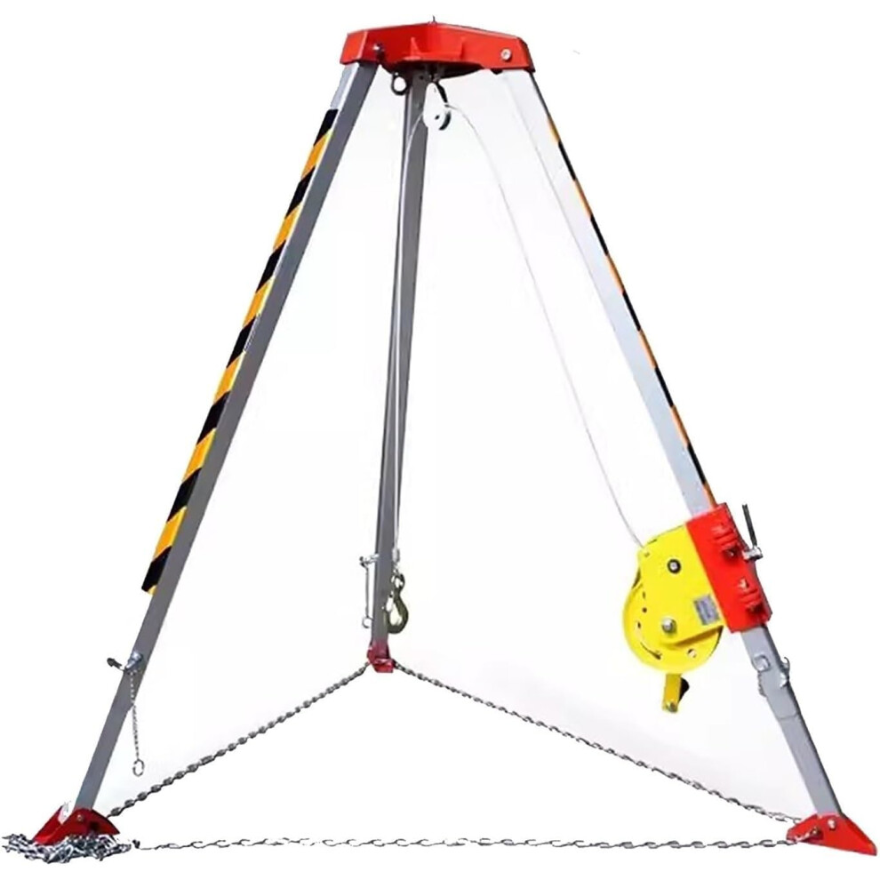 Confined Space Rescue Tripod Kit With Selflocking Winch And Fall Protection For Manhole Safety 9174973027171