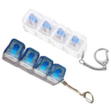 2PCS Fidget Keyboard Keychain with DualColor Keycaps, Stress Relief Clicker for Office and School