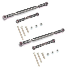2X Metalowy Regulowany UkłAd Kierowniczy Servo Link śCiąGacz śCiąGacza do MN D90 D99 MN-90 -45 Szary