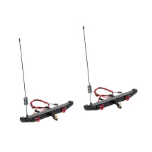 2X Metalowy Tylny Zderzak z Hakiem Tylnym Anteny LED dla Samochodu GąSienicowego 1:10 TRX4 Axial SCX10 90046