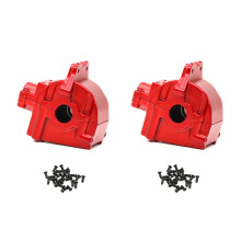 2X Metal Wave Box Gear Box Shell Cover Differential Housing 144001-1254 for 144001 1/14 RC Car Parts,Red