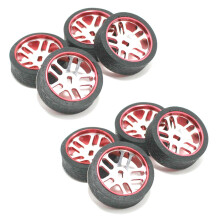 8Pcs RC Car Tires & Wheels for K969 K989 K999 P929 Iw04M Awd Iw02 Rm02 Rm03 Dgawd -Z RC 1/28 Car Parts,Red