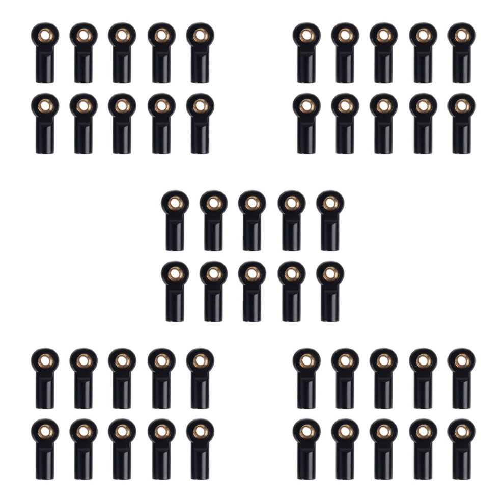 50Pcs Metal M3 Link Tie Rod End Joint For 1/10 Rc Car Crawler Axial Scx10 D90 D110 Cc01, Black 4711840183445