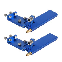 2X RC Boot Aluminium Legierung Marke 75mm Metall Saug Wasser Ruder für Fern Bedienung RC Boote CNC Teile Blau