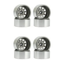 8 Pièces Wagon à Plat Profond 1.9 Jante de Moyeu de Roue en Métal Verrouillage pour 1/10 Crawler Télécommandé Axial SCX10 90046 TRX4 RC4WD
