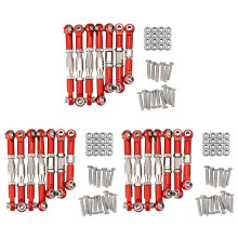 3X para 144001 1/14 RC Repuestos de Coche Enlace de Metal Barra de Tracción Servo Conjunto de Barra de Acoplamiento de Dirección, Rojo