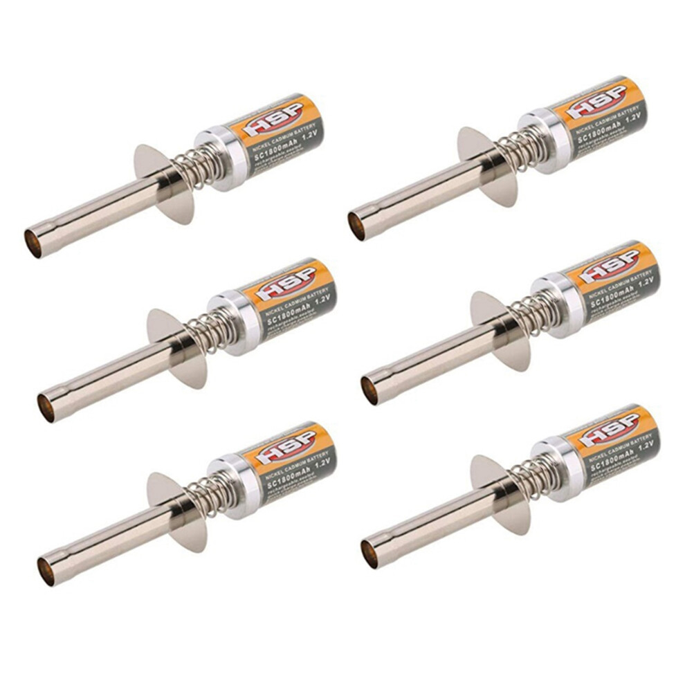 6X For Hsp 80101 1800Mah 1.2V Glow Plug Igniter For Rc Car 1/8 1/10 Hsp 80101 Rechargeable Glow Igniter-Not Charger 4712283563412