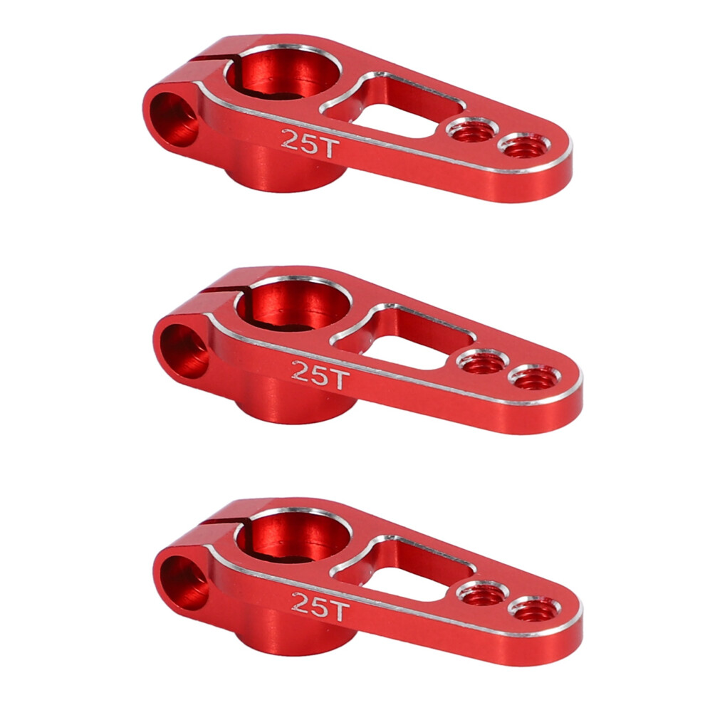 3Pcs Aluminum Alloy 25T 31Mm Steering Servo Arm Horn For Rc Car Crawler Parts, Red 4712358618481