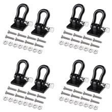 8Pcs Trailer Towing Buckle Tow Hooks Metal Climbing Trailer Shackles for 1/10 RC Car Truck Climbing Car (Black)
