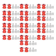 40x RC Car Metal 12mm Wheel Hex Hub 15mm Extension Coupler for AXIAL SCX10 D90 CC01 F350 1/10 RC Crawler-Red