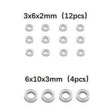 48PCS Steel Bearing 3X6X2mm 6X10X3mm for WPL C14 C24 B36 MN D90 MN-90 MN99S RC Car Spare Parts Upgrade Accessories