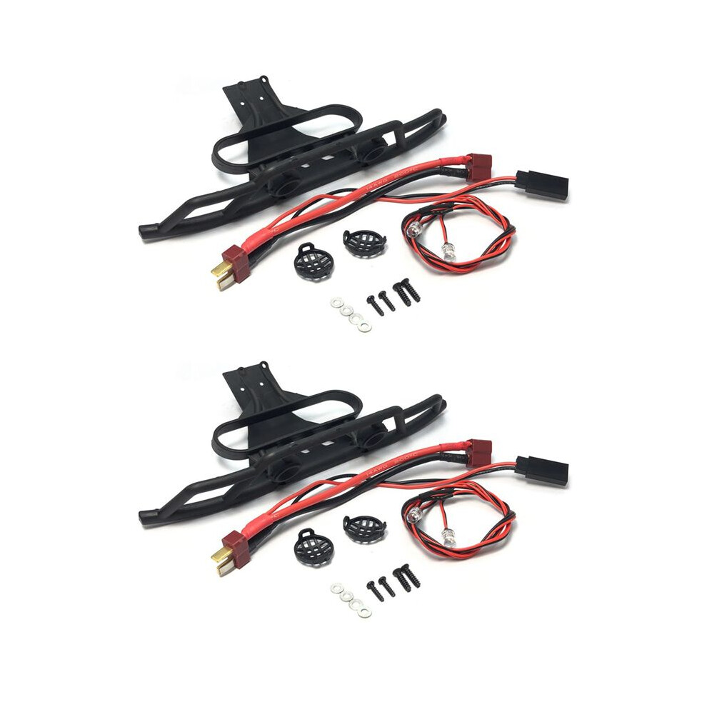 2X Front Bumper With Led For 144001 144010 124016 124017 124018 124019 Rc Car Upgrades Decoration Parts Light 6031356994877