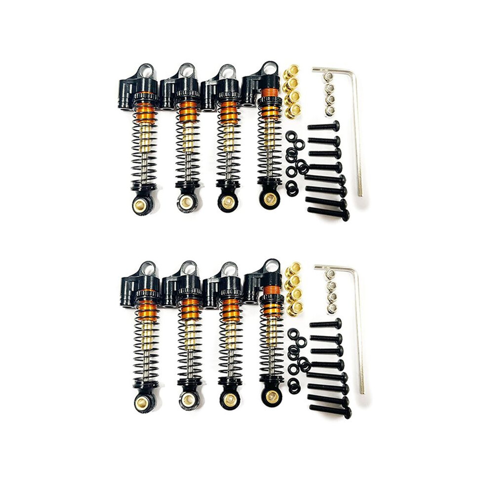 2X For Fms Fcx24 Metal 43Mm Shock Non Oil Pressure 1/24 Rc Crawler Car Upgrades Parts Accessories,Black 4714120319411