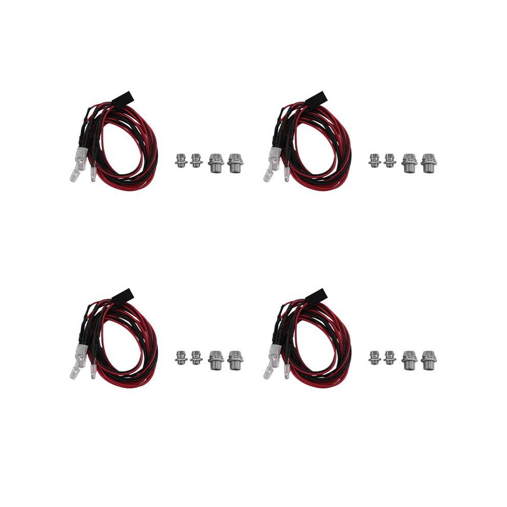 4X 4 Led Lights Kit 2 2 For 1/10 1/8 Hsp Redcat Rc4wd Axial Scx10 D90 Hpi Rc Car White/Red 6032562158558