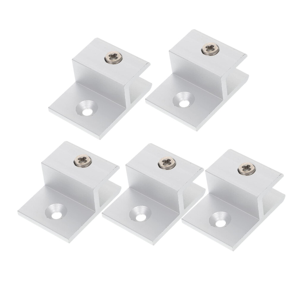 Glass Shelf Brackets 5Pcs Adjustable Glass Retaining Clips For Wall Mount Shelves Easy Installation 9174973027379
