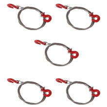 5X 1/10 RC Car Crawler Steel Tow Rope with Hooks for SCX10 Wraith Axial D90 Toy Parts
