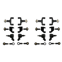 2X Ensemble de Coupe de Direction de Bras Oscillant Supérieur et Inférieur En Métal pour WPL D12 D42 1/10 RC Pièces de Mise à Niveau de Voiture