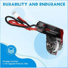 Complete Transmissie met Spiraalvormige Tandwielen en 050 Borstelmotor 50T voor 1/24 RC Crawler SCX24 AX24 Upgrade Rood