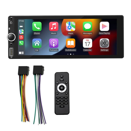 1 Din 6,86 Polegadas HD Rádio de Carro Multimídia Carplay Tela Sensível Ao Toque Link de Espelho Estéreo  USB FM Câmera