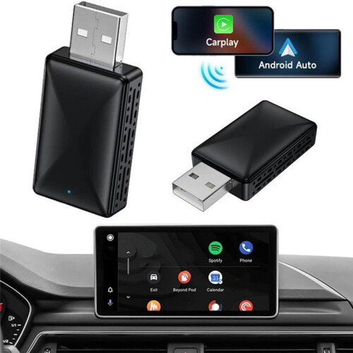 Carplay Wireless per Auto e Android Auto Box 2 In 1 Cablato A Dongle Wireless Plug& Adattatore Android AUTO CarPlay  AI Box