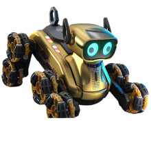 RC Stunt Drift Robot Dog Zdalnie Sterowany Robot Pies Zabawka z Muzyką Świetlną 8 Kółek Zabawka z Czujnikiem Gestów dla Dzieci B