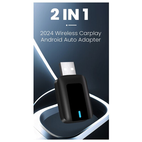 Dongle 2 In 1 per CarPlay e Android Auto Cablato e Wireless, 2.4/5G WiFi e  5.0 per Auto con CarPlay e Android Auto Cablati 1