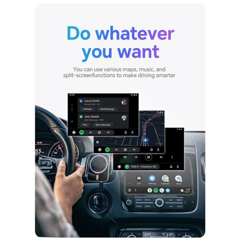 C3 Adattatore Wireless CarPlay Android Auto 2 In 1 Compatibile con Veicoli con CarPlay Cablato e Android Auto 2