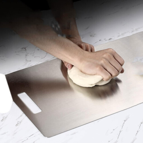 Stainless Steel Cutting Board 304 DoubleSided AntiSlip Kitchen Chopping Board with Handle 1