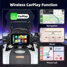 CarPlay de 5 Polegadas para Android Auto, , À Prova D'Água, Sem Fio para Monitor de Navegação GPS para Motocicleta com Fio 1028x600P