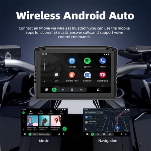 Motorcycle 6.25inch Removable Navigation Screen Wireless Carplay Android Auto Display Portable Waterproof Display 1