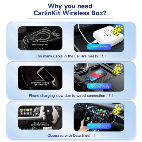 3 Pro Wireless CarPlay Android Auto Adapter Dual in 1 BT 5.8GHz WiFi Auto Connect for Car Intelligent System 2