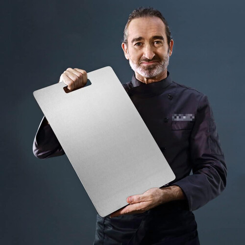 Stainless Steel Cutting Board 304 DoubleSided AntiSlip Kitchen Chopping Board with Handle 2