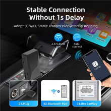 Boîtier Carplay AI Sans Fil Android Auto Plug And pour Convertir le Carplay Filaire en Carplay Sans Fil