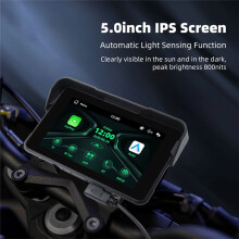 Pantalla de Navegación Digital Portátil para Motocicleta de 5 Pulgadas con CarPlay y Android Auto.