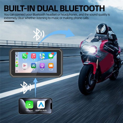 Motorcycle 6 Inch Navigation Screen  Portable Waterproof Screen Wireless Carplay Android Auto MP5 Player