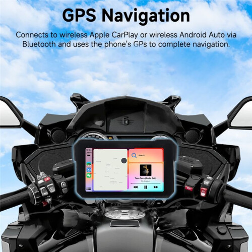 5inch Motorcycle Portable Navigation Wireless Carplay for Android Auto Multimedia Player Waterproof Display Screen 2