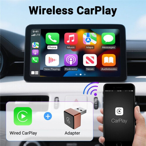 Wireless Carplay Adapter Android Auto Wireless  Dongle 2in1  Portable Car Connectivity Box Black 2
