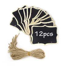 12PCS DoubleSided Mini Chalkboard Signs 8.5x6cm Reusable Wooden Blackboard Labels for Weddings Parties Crafts