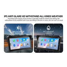 Pantalla de Navegación para Motocicleta de 8,1 Pulgadas, Impermeable, , Portátil, Inalámbrico, Carplay, Android Auto, Reproductor MP5.