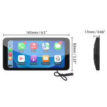 6.5Inch Motorcycle Display Wireless CarPlay Android Auto Removable Bracket IP67 Waterproof Monitor