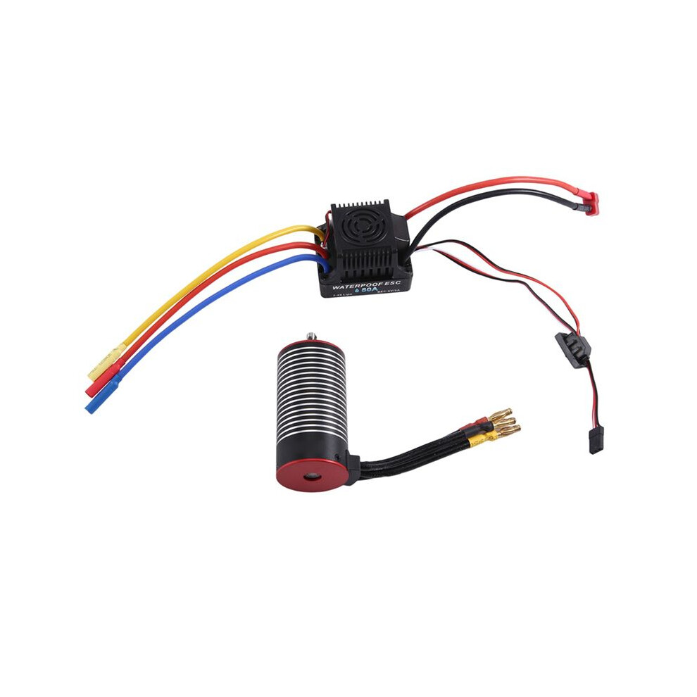 Rxaz 80A Brushless Motor Esc Combo 3670 Motor For 1/10 Gtr Rc Drift Racing Off-Road Car Motor, 2850Kv 6033664571436