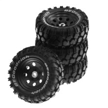 4 NeumáTicos de Goma con Llanta de Metal de 1,9 Pulgadas para 1/10 RC Crawler TRX4 SCX10 D90 4103 90046 FR4 FMS NT4-Negro