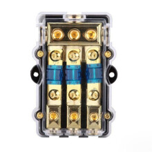 Porte-Fusible ANL 3 Voies, Bloc de Distribution 60 A, Calibre 4 EntréE à Sortie Calibre 8 pour Voiture Camion Bateau Amplificateur Audio
