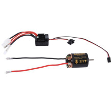 Motor Cepillado 540 21T con 1060 ESC Cepillado 60A 2-3S LiPo Controlador de Velocidad EléCtrico Impermeable para Coche Trepador RC 1/10