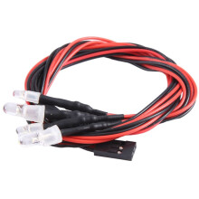 4 LEDs RC LED Light Kit for 1/10 RC Car Truck Crawler RC Model Drift Car Headlight Taillight , 5mm & 3mm, White Red