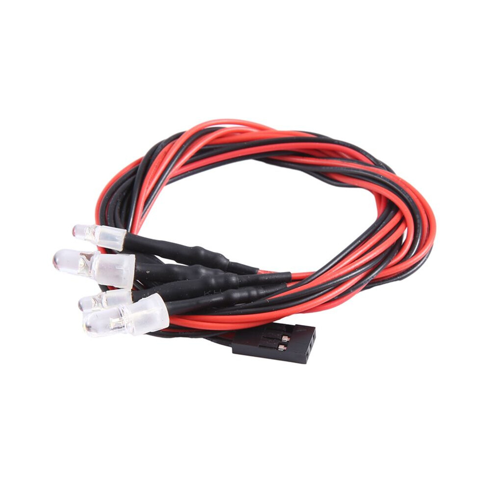 4 Leds Rc Led Kit For 1/10 Rc Car Truck Crawler Rc Model Drift Car Head Tail 5Mm & 3Mm, Light/White/Red 6034194475775