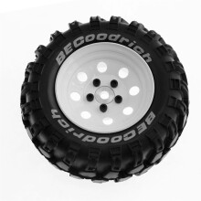 4-Teiliges 93-Mm-Metall-1,9-Zoll-Beadlock-Radfelgen-Gummireifen-Set für 1/10 RC Crawler Car , 8 LöCher 12-Mm-Adapter, Weiß