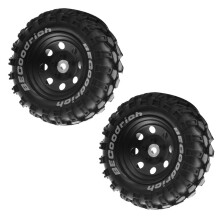 4 Unidades de Pneu de Borracha de Aro de Roda de Metal de 1,9 Polegadas para 1/10 RC Crawler TRX4 SCX10 D90 4103 90046 FR4 FMS NT4-Preto