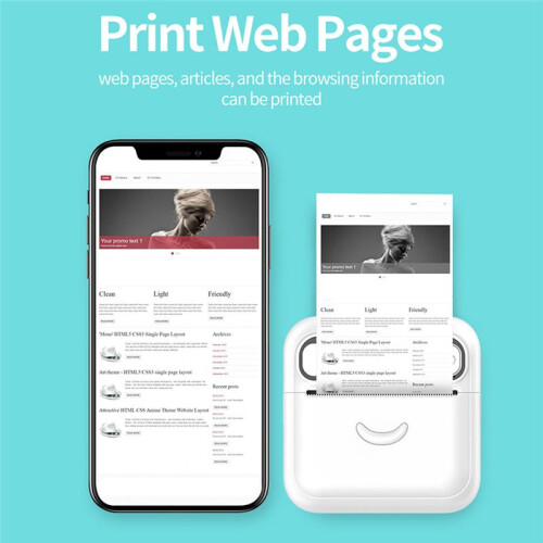Pocket Printer, Portable  Thermal Printer, for Android or IOS APP, Inkless Printer Gift for Kids, Friends 1